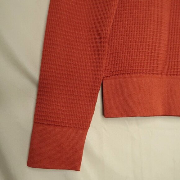 Aura Active Full Zip Jacket Stretch Waffle Burnt Orange Long Sleeve Womens S/M - Picture 9 of 11
